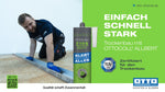 Kraftvoller OTTOCOLL® ALLBERT Klebstoff für den Trockenbau – ideal zum schnellen und sicheren Verkleben von Bauplatten und Konstruktionselementen.