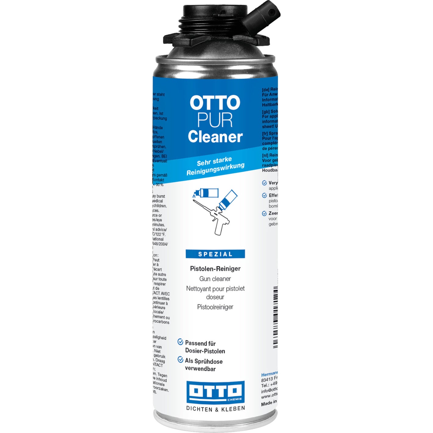 OTTOPUR Cleaner für die effektive Reinigung von Oberflächen und Werkzeugen nach der Anwendung von PUR-Klebstoffen